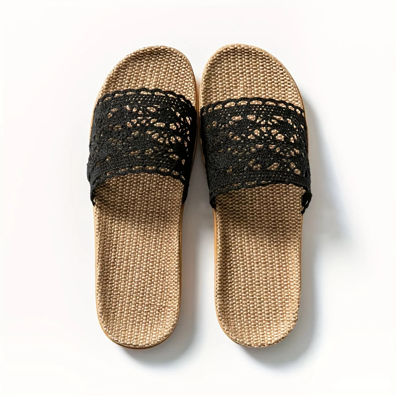Summer Ladies' Lace Slippers Internet Famous Home Use Anti-Slip Linen Slippers for Women Comfortable Floor Slippers