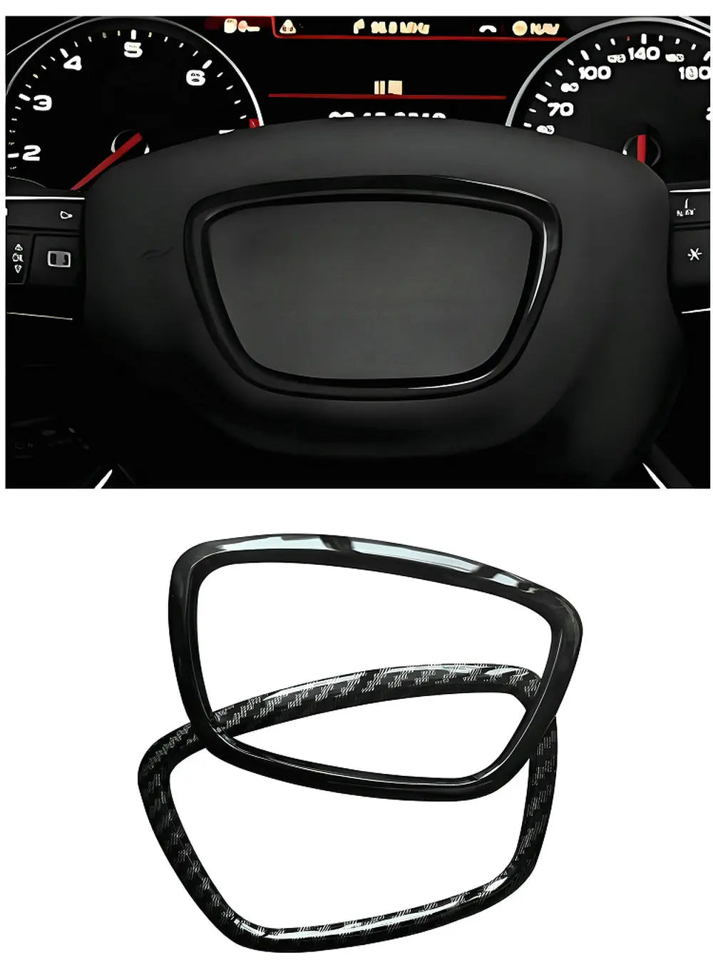 Car Accessories For Audi A3 A4L A7 A6L A8 Q3 Q5 Q7 ABS Auto Steering Wheel Center Panel Logo Frame Circle Sticker Cover Trim