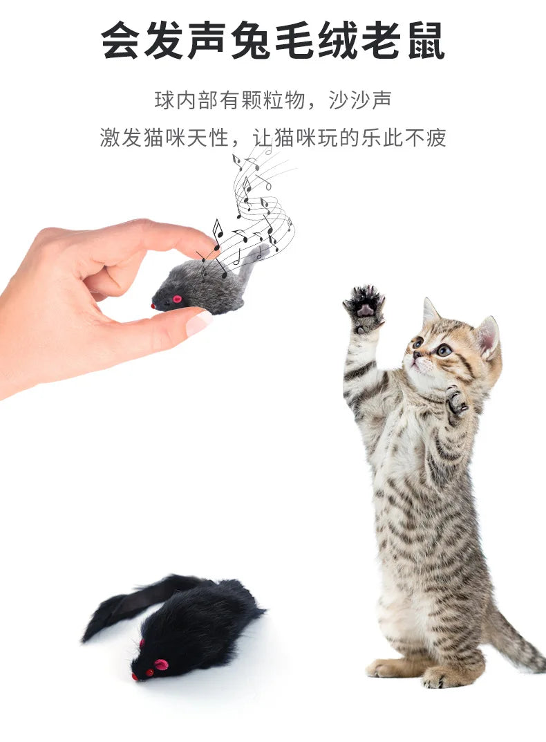Cat Toy Mouse Contains Rattonite Bite Resistant Pet Supplies Interactive Cat Toy Plush Mouse Juguetes Para Gatos Rascador Gato