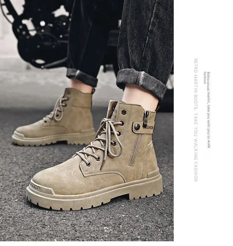 Men's Winter Boots Offer Safety Work Shoes Mens Shooes Men Motorcycle Boot Ankle Snow High Military Man Tactical Army Working