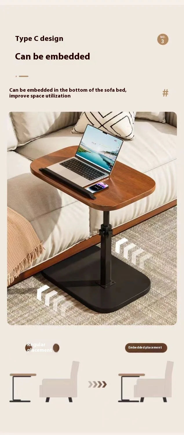 Mobile adjustable edge table Household foldable Mobile Lift Computer Desk Folding living room Desk Dormitory Bedside Table