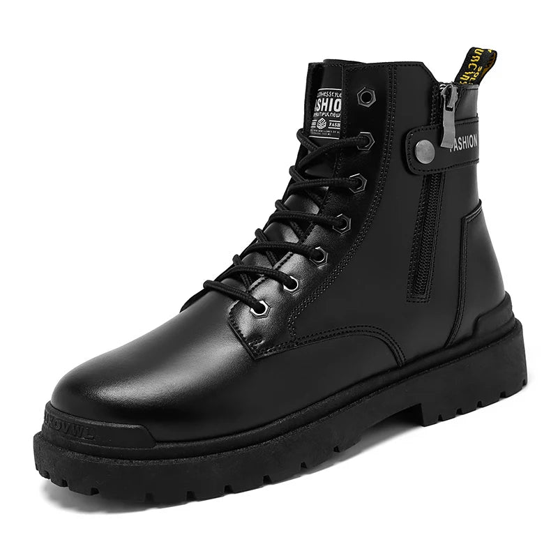 Men's Winter Boots Offer Safety Work Shoes Mens Shooes Men Motorcycle Boot Ankle Snow High Military Man Tactical Army Working
