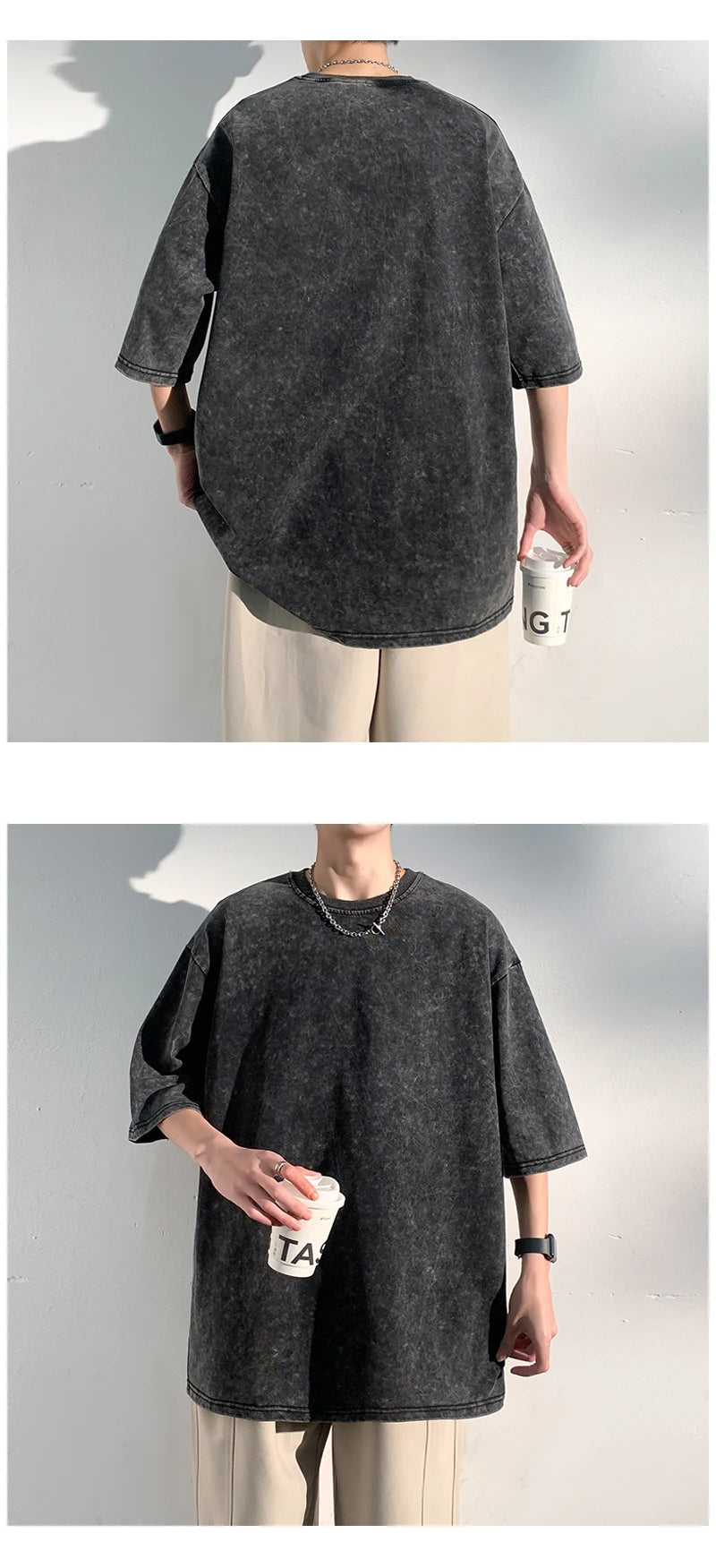 LEGIBLE Summer Men T Shirt Short Sleeve Casual Cotton Oversized T-shirt Men Tops Tees