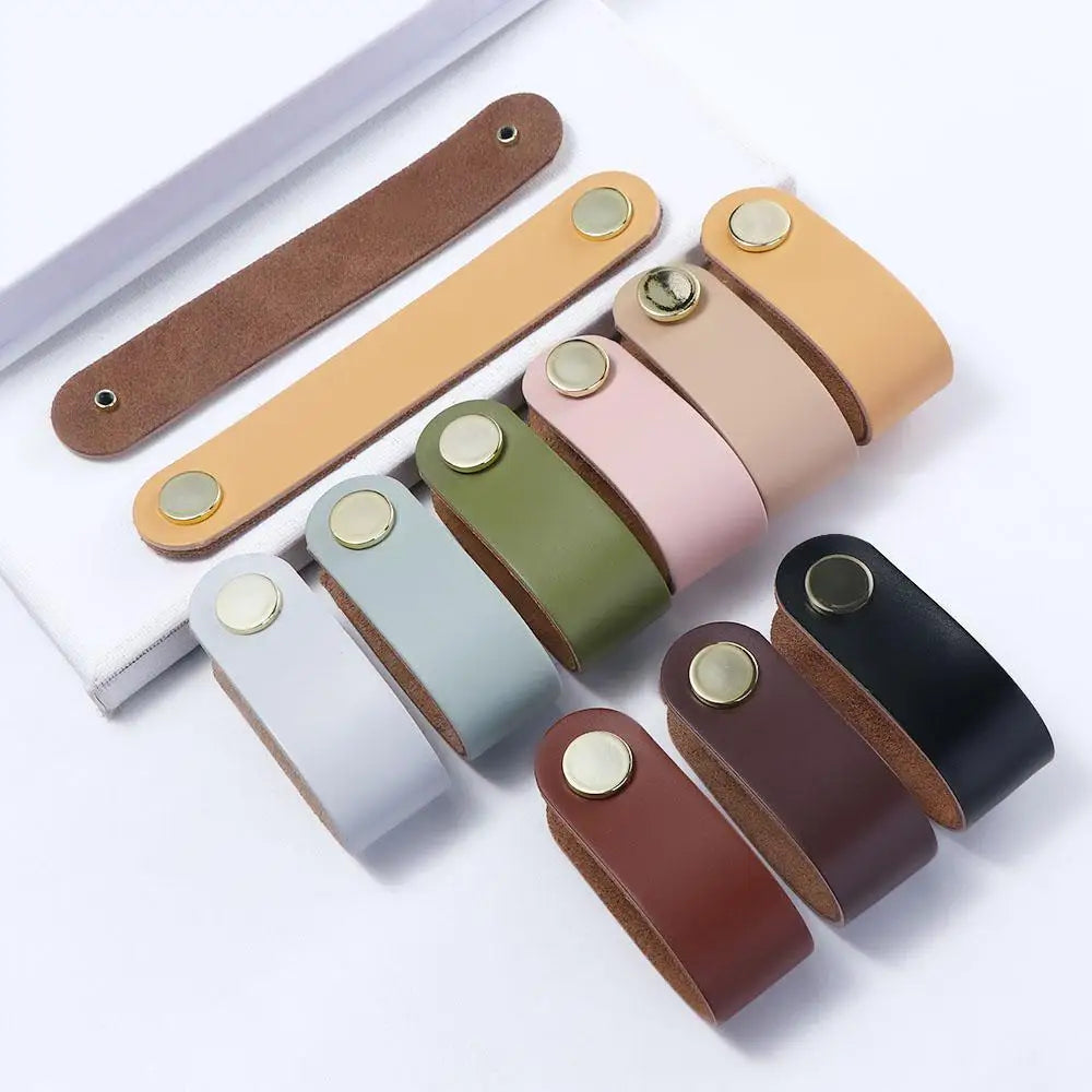 Furniture Modern Style Kitchen Wardrobe Cabinet Environmentally Soft Door Pulls Furniture Knobs Drawer Handle Leather Handle