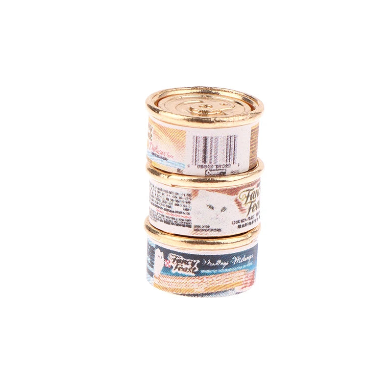 1/12 Dollhouse Simulation Cat Can Dollhouse Mini Cat Food Toy Dolls House Home Decorations Pretend Play Toys