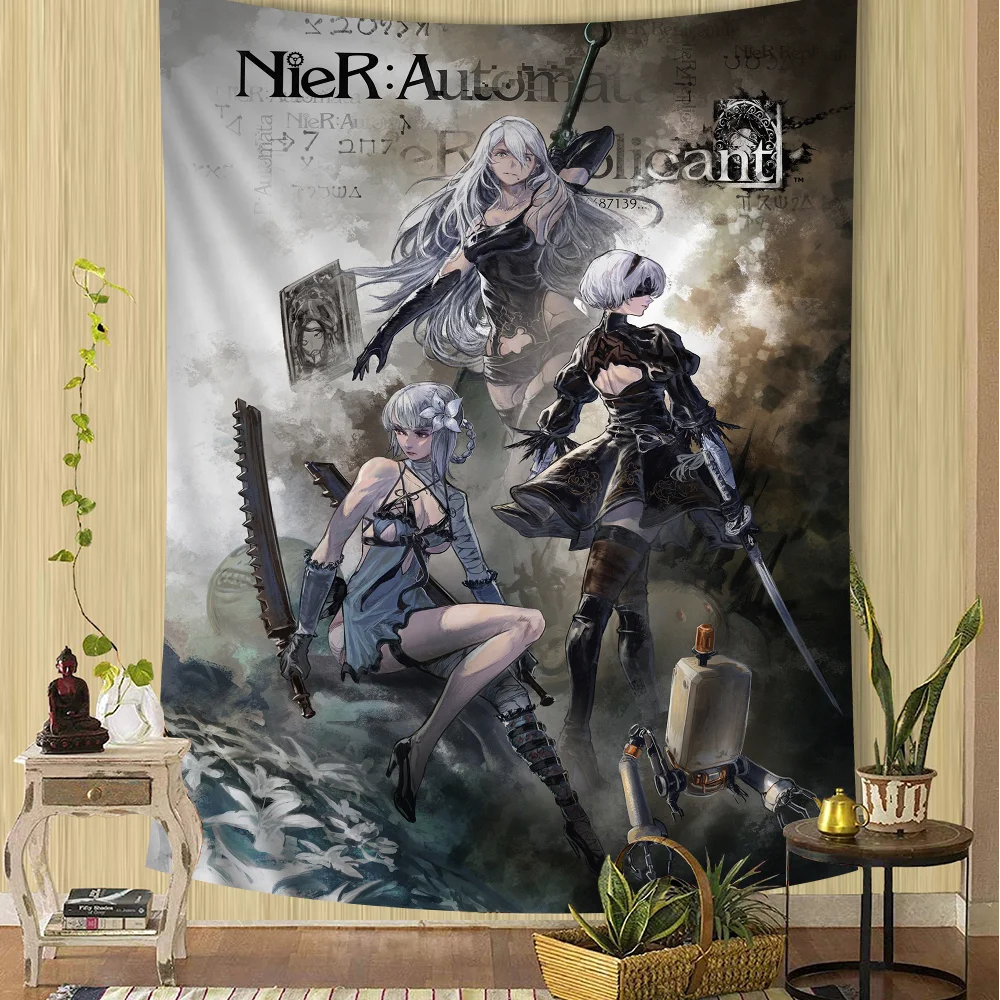 NieR Automata Cartoon Tapestry Home Decoration hippie bohemian decoration divination Home Decor