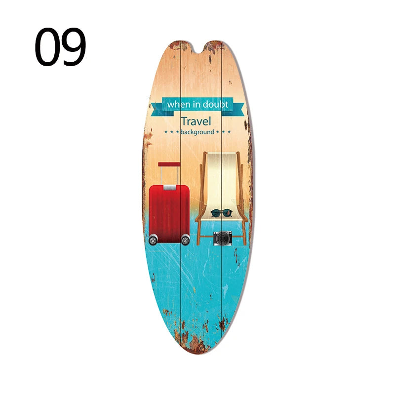 Retro Surfboard Wall Sign