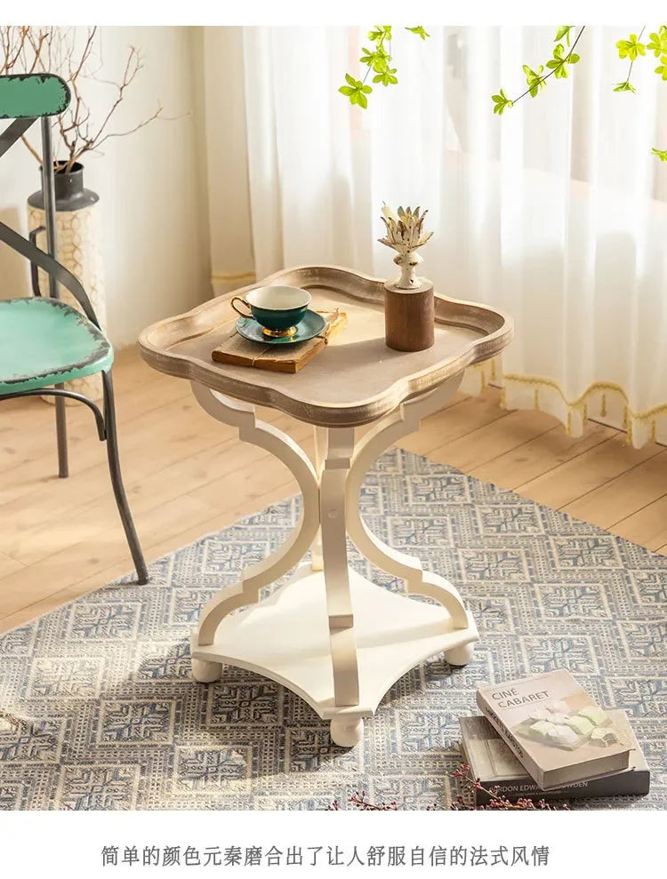 Farmhouse end Table, Cocktail Table Set, Modern Circle Hand-Crafted Natural Wood Finsh Small Side and End Table Sets,Natural