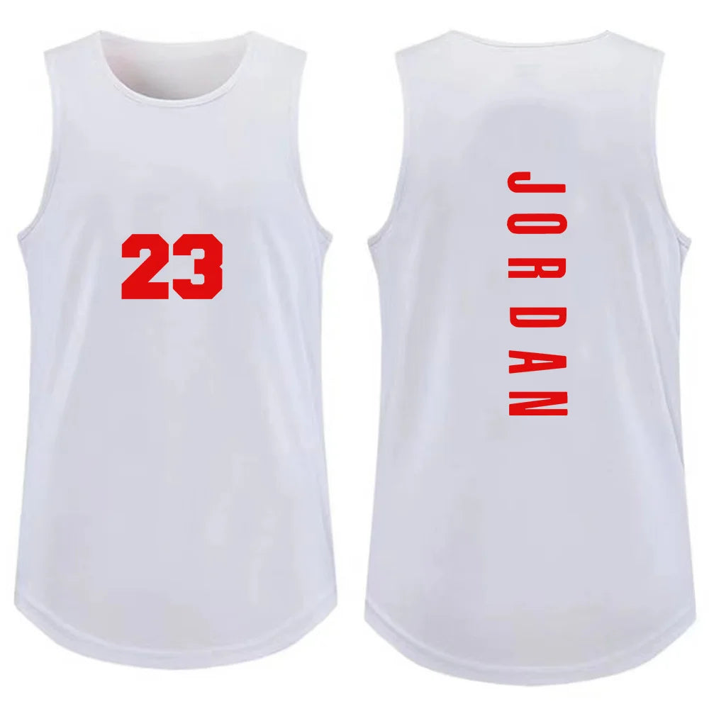 Men's Tank Top Fashion Gym T-shirt Man Casual Breathable Sleeveless Shirt Outdoor Basketball Sports Vest Summer Street Loose Tee