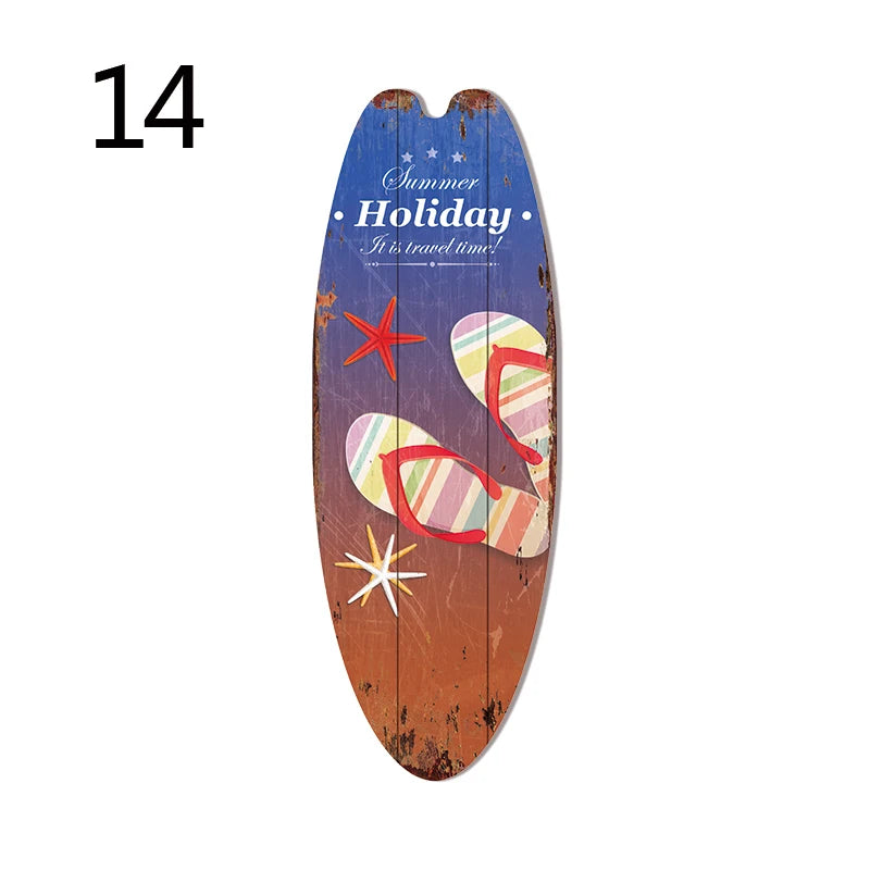 Retro Surfboard Wall Sign