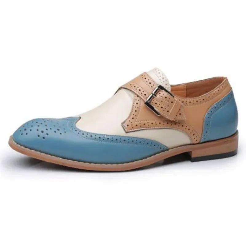 Men Business Dress shoe Colorful Lace up Fashion Man Casual Leather Oxfords shoes Flat Leisure Wedding Party shoe Men Big Size