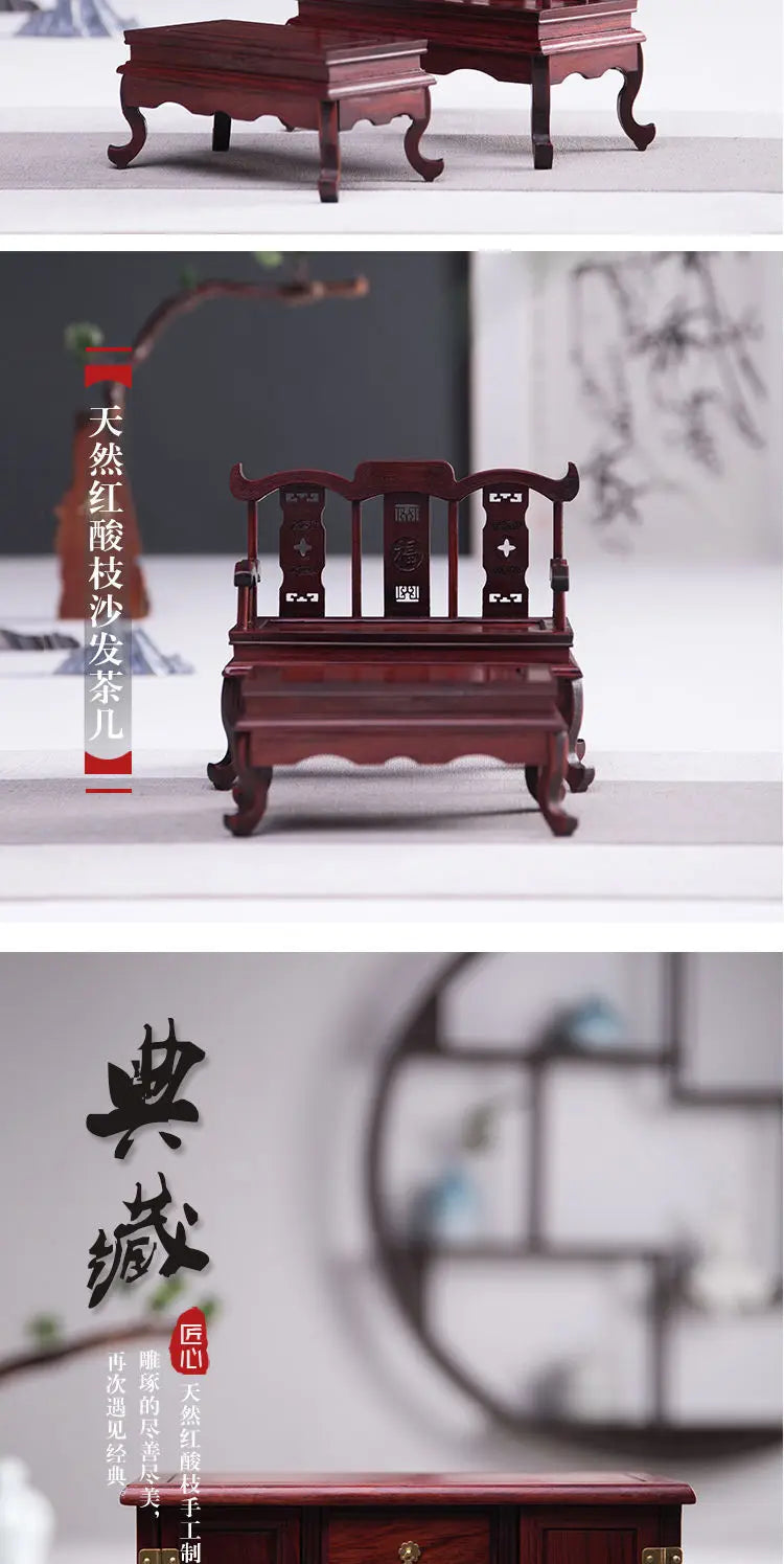 Miniature Antique Furniture Mini Table Models Chinese Handicrafts Doll Houses TV Movie Photographed Scene Retro Furniture Props