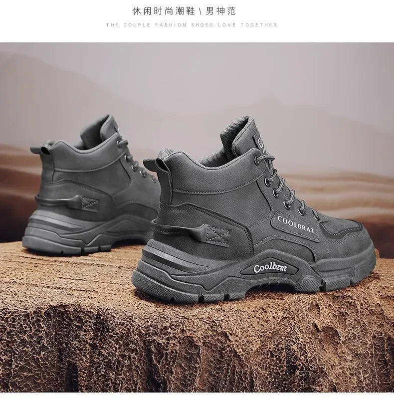 Men Shoes Four Seasons Short Boots New British Style Fashion Anti Slip Comfortable Mountaineering Boots Sports Casual Shoes