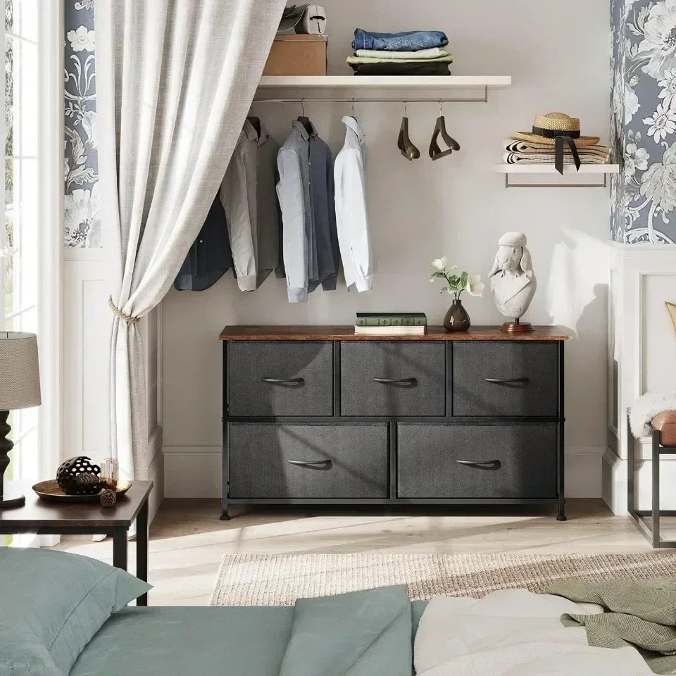 Fabric Drawer Storage Cabinet Simple Children's Toy Cabinet Drawer Style Fabric Storage Cabinet Bedroom Iron Five Dou Cabinet