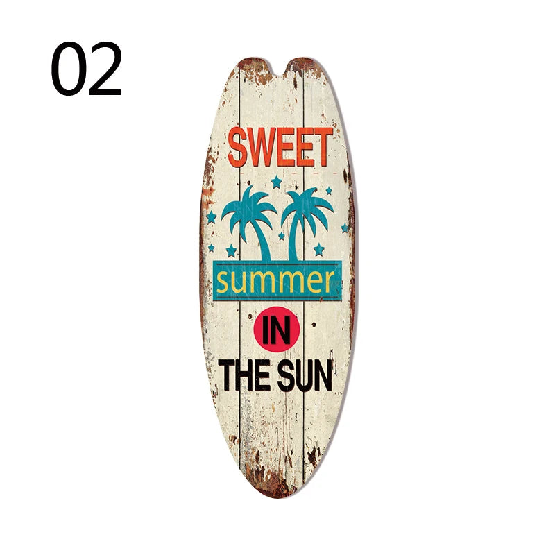 Retro Surfboard Wall Sign