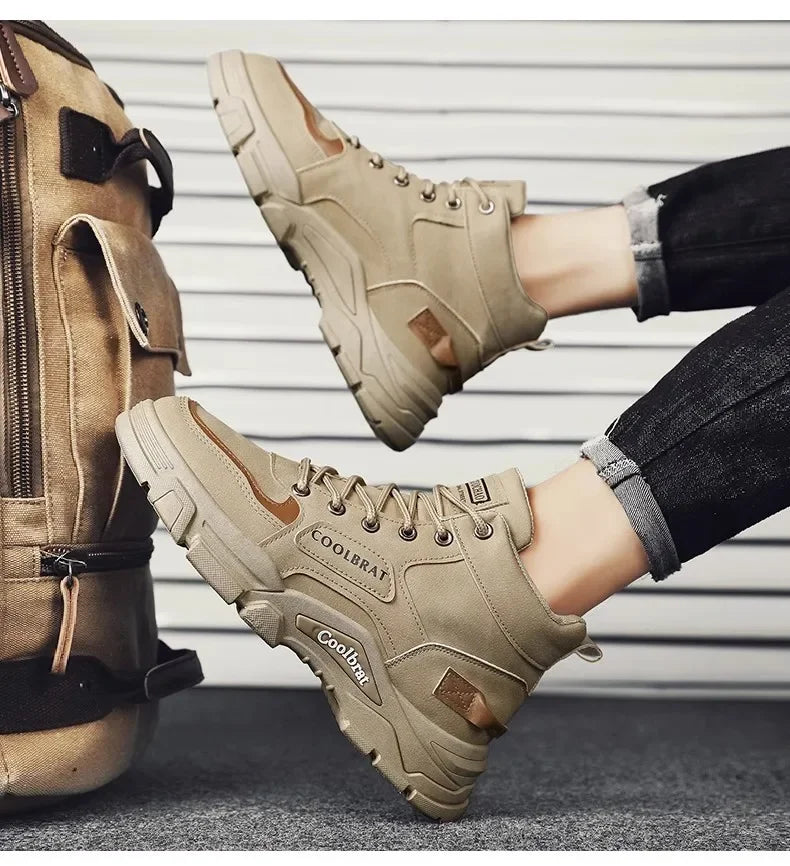 Men Shoes Four Seasons Short Boots New British Style Fashion Anti Slip Comfortable Mountaineering Boots Sports Casual Shoes