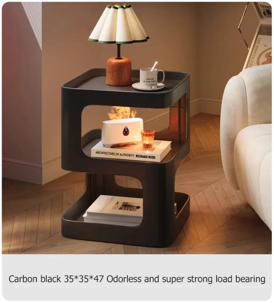 Light Luxury Sofa Table Modern Minimalist Bedside Table Creative Computer Desk Solid Color Shelf Living Room Small Coffee Table