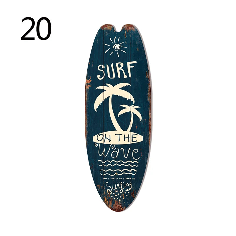 Retro Surfboard Wall Sign