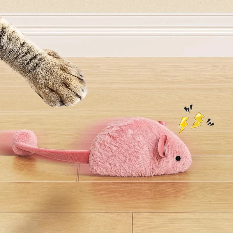 Interactive Plush Mouse Cat Toys Simulation Mice Kitten Self-Playing Plush Toys Indoor Pet Cats Chew Toy