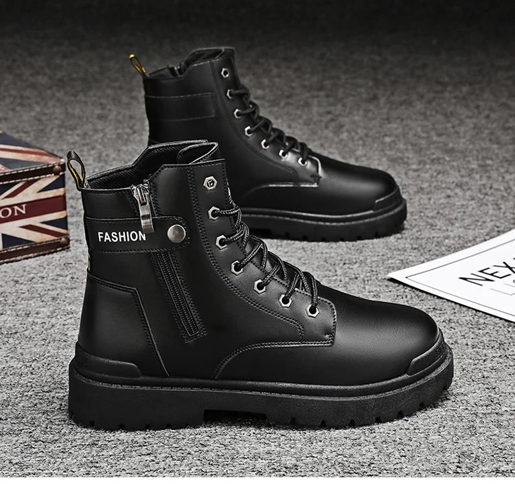 Men's Winter Boots Offer Safety Work Shoes Mens Shooes Men Motorcycle Boot Ankle Snow High Military Man Tactical Army Working