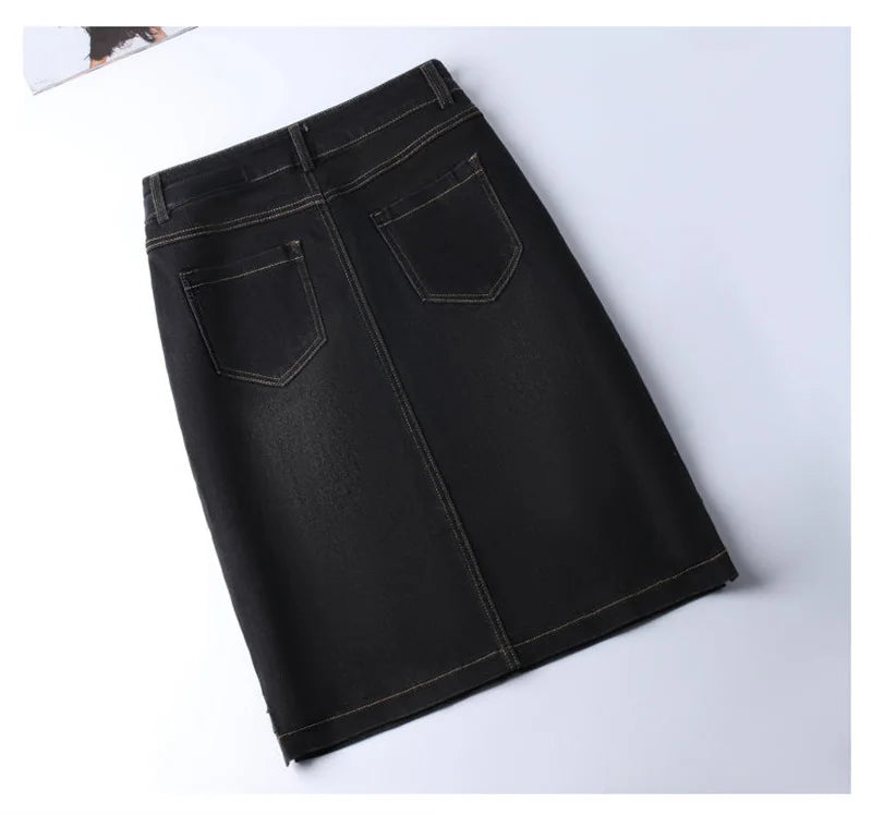 Women's Denim Skirts Spring Summer High-waisted Jeans Skirts Streetwear Female Sexy Sheath Skirts Fashion Split Retro Skirts