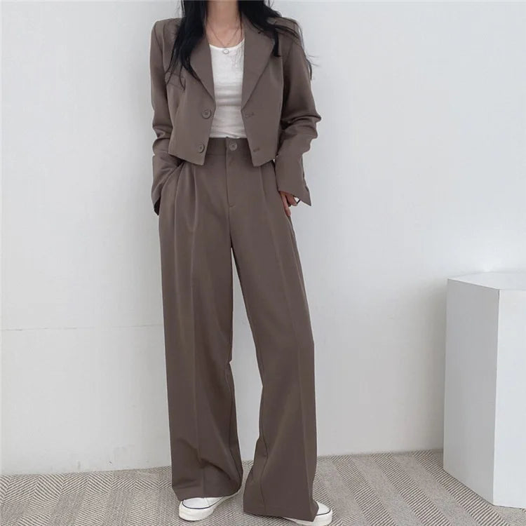 New Spring and Autumn Casual British Style Suit Women's Fashion Pants Suit