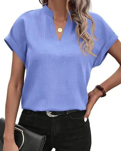Women's Blouse White Shirt 2024 Summer Solid Color V-neck Cotton Linen Shirt Top Блузки Женские Blusen Блузка Camisas De Mulher