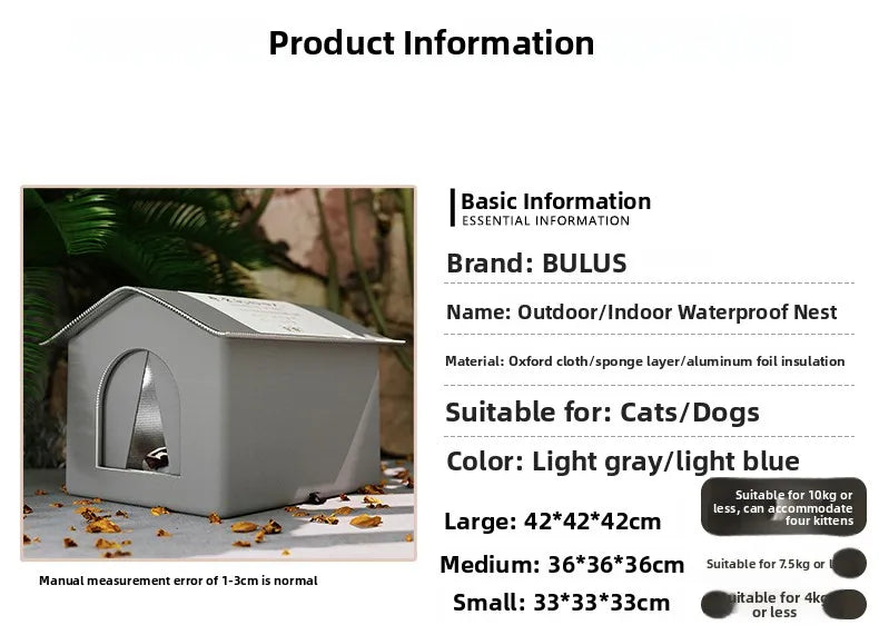 Outdoor Weatherproof Dog elter Winter Cold Proof Rain Sun Protection Warm Full Enclosure Four Seasons Universal Outdoor...