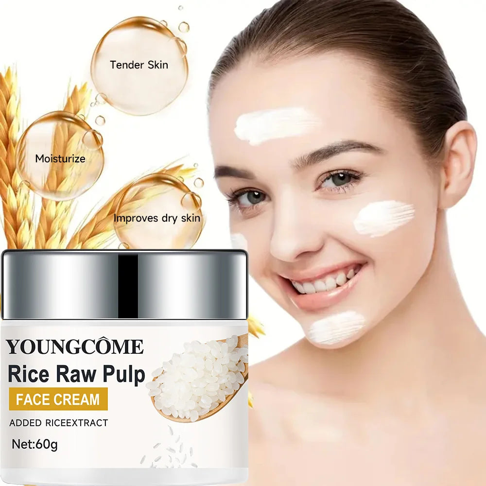 Rice Cream Promotes Elasticity Radiance MoisturizesNouriTheshes LocksMoisture Anti Aging Face Lifting Nourishing Repair Collagen