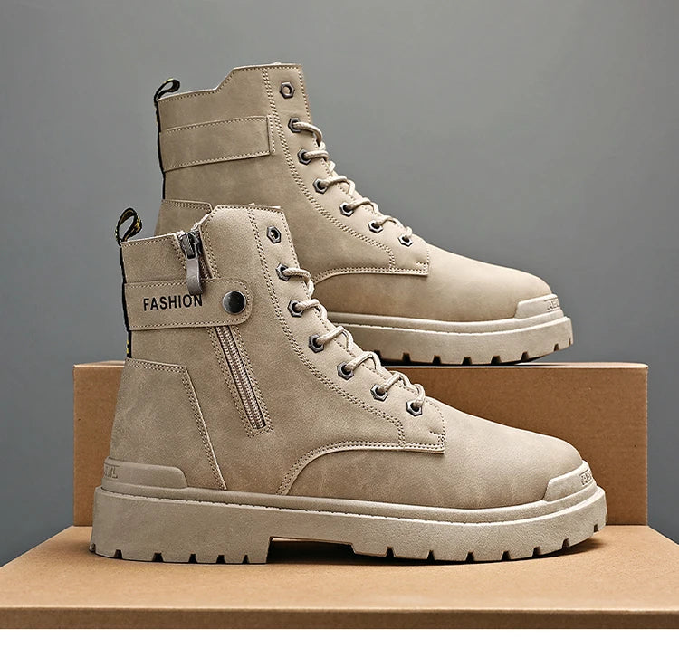 Men's Winter Boots Offer Safety Work Shoes Mens Shooes Men Motorcycle Boot Ankle Snow High Military Man Tactical Army Working