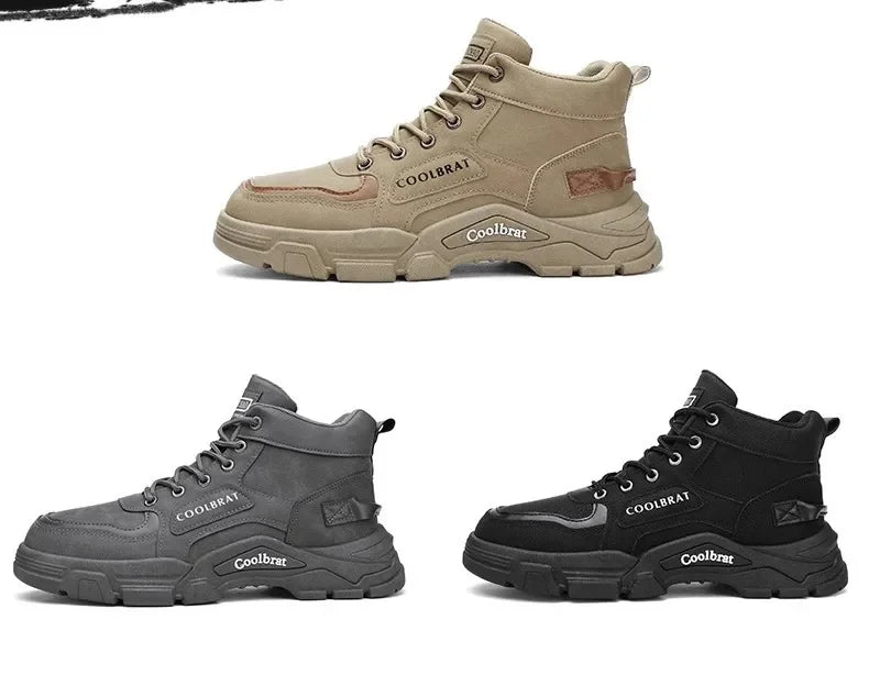 Men Shoes Four Seasons Short Boots New British Style Fashion Anti Slip Comfortable Mountaineering Boots Sports Casual Shoes