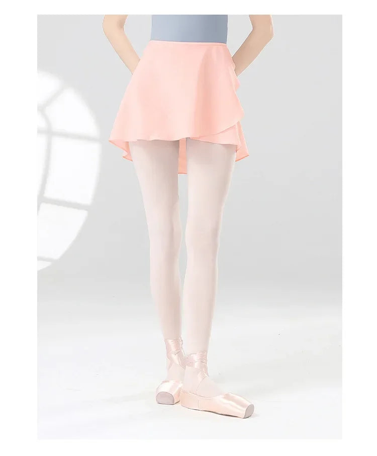 Girls Ballet Skirts Women Dance Short Skirts High Elastic Skirt Ballerina Adult Skate Dancing Yoga Lace Up Chiffon Skirt