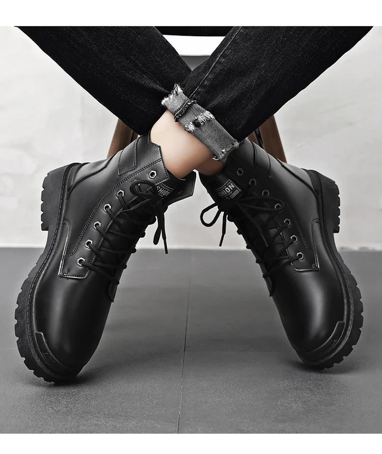 Men's Winter Boots Offer Safety Work Shoes Mens Shooes Men Motorcycle Boot Ankle Snow High Military Man Tactical Army Working