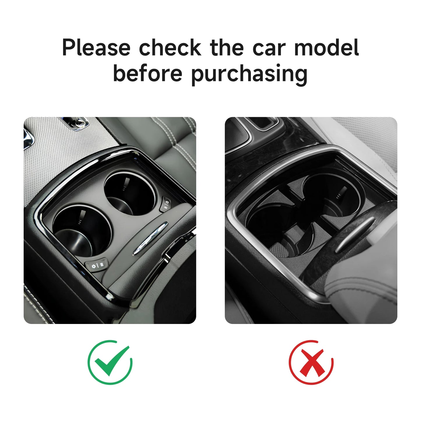 Car Front Water Cup Decor Decals for 2011-2023 Chrysler 300 Accessories Carbon Fiber Interior Stickers
