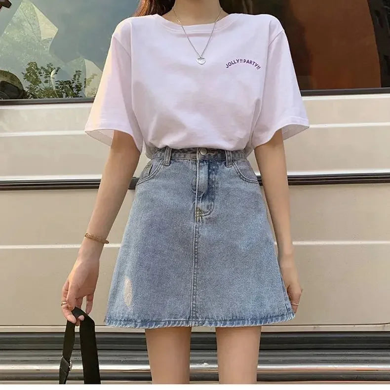 Summer Denim Short Skirt for Women High Wiast Sexy Tight Bag Hip Skirts Lady Slim Fit Y2K Female Short Jeans Skirts DURIKIES