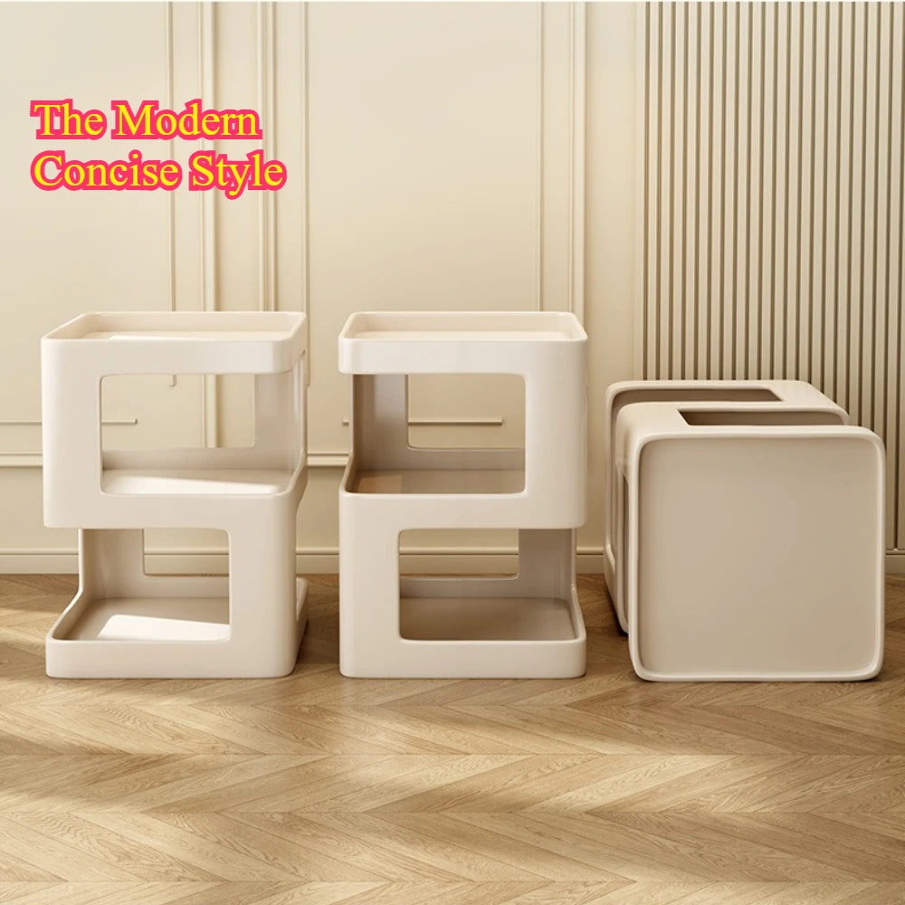 Light Luxury Sofa Table Modern Minimalist Bedside Table Creative Computer Desk Solid Color Shelf Living Room Small Coffee Table