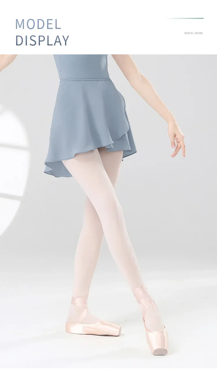 Girls Ballet Skirts Women Dance Short Skirts High Elastic Skirt Ballerina Adult Skate Dancing Yoga Lace Up Chiffon Skirt