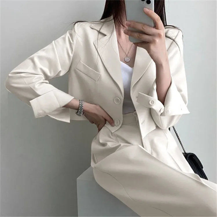 New Spring and Autumn Casual British Style Suit Women's Fashion Pants Suit
