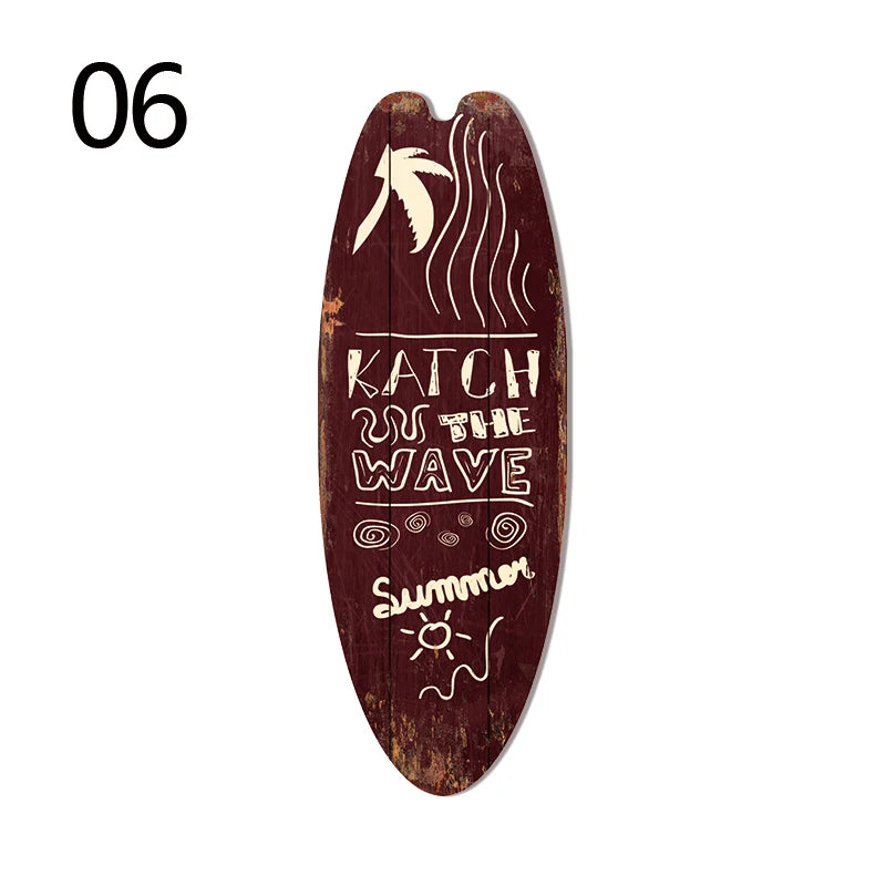Retro Surfboard Wall Sign