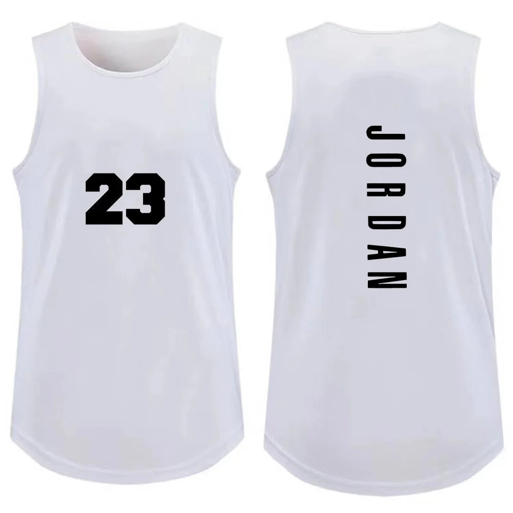 Men's Tank Top Fashion Gym T-shirt Man Casual Breathable Sleeveless Shirt Outdoor Basketball Sports Vest Summer Street Loose Tee