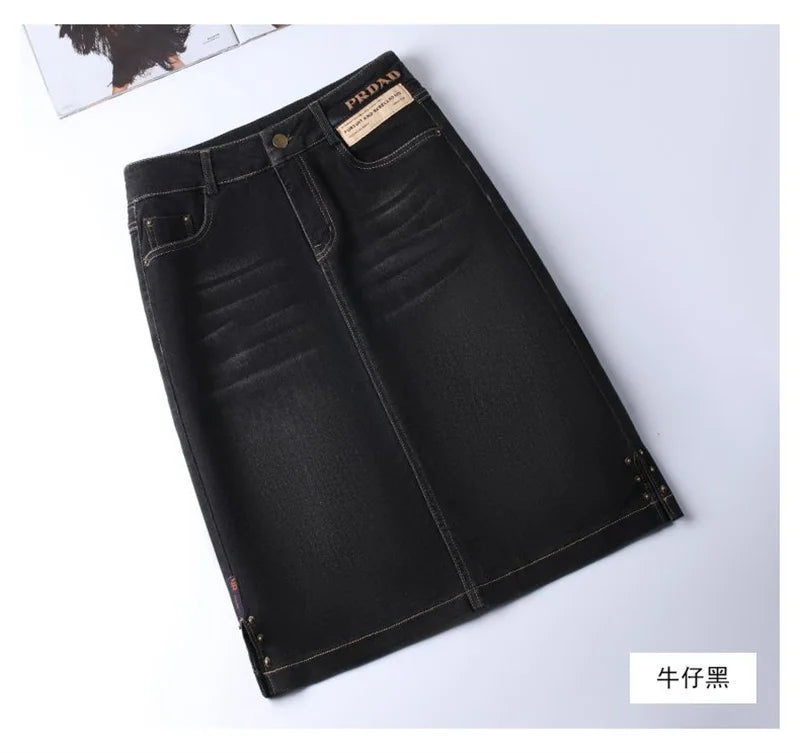 Women's Denim Skirts Spring Summer High-waisted Jeans Skirts Streetwear Female Sexy Sheath Skirts Fashion Split Retro Skirts
