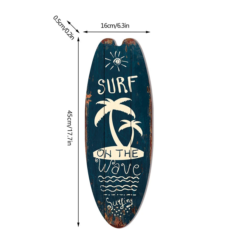 Retro Surfboard Wall Sign