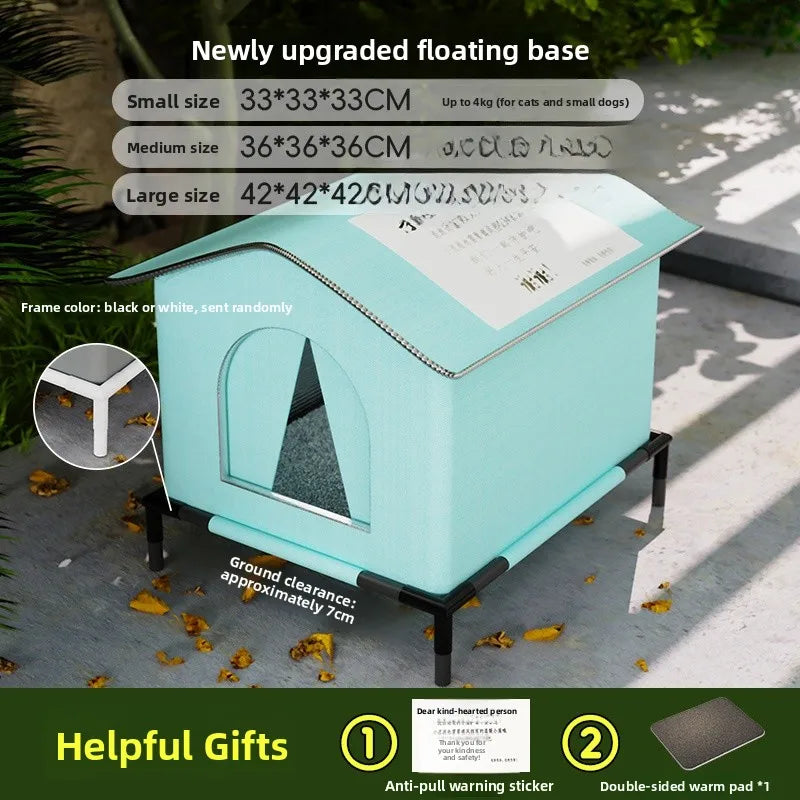 Outdoor Weatherproof Dog elter Winter Cold Proof Rain Sun Protection Warm Full Enclosure Four Seasons Universal Outdoor...