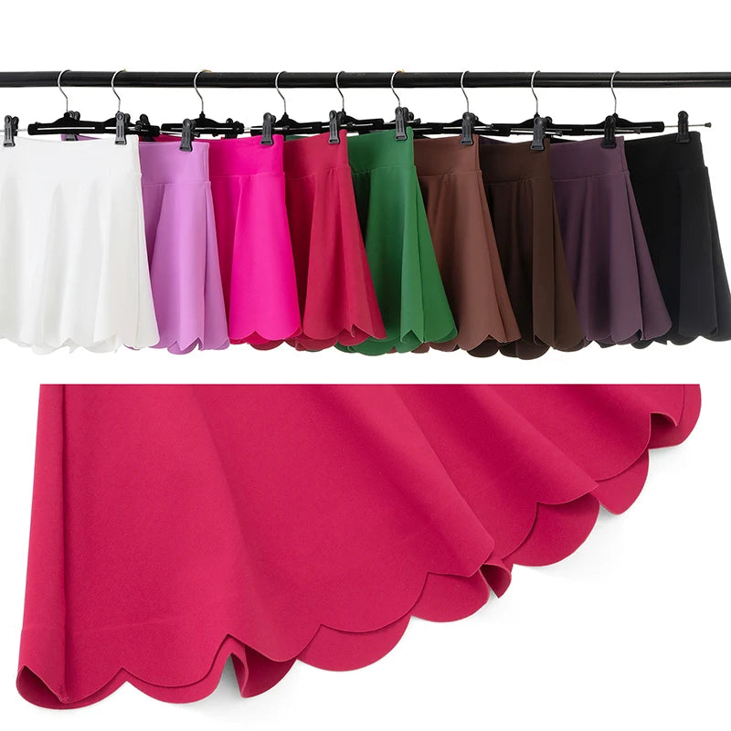 2-in-1 Tennis Skirt with Compression Shorts - Breathable Workout Skirt with Pockets