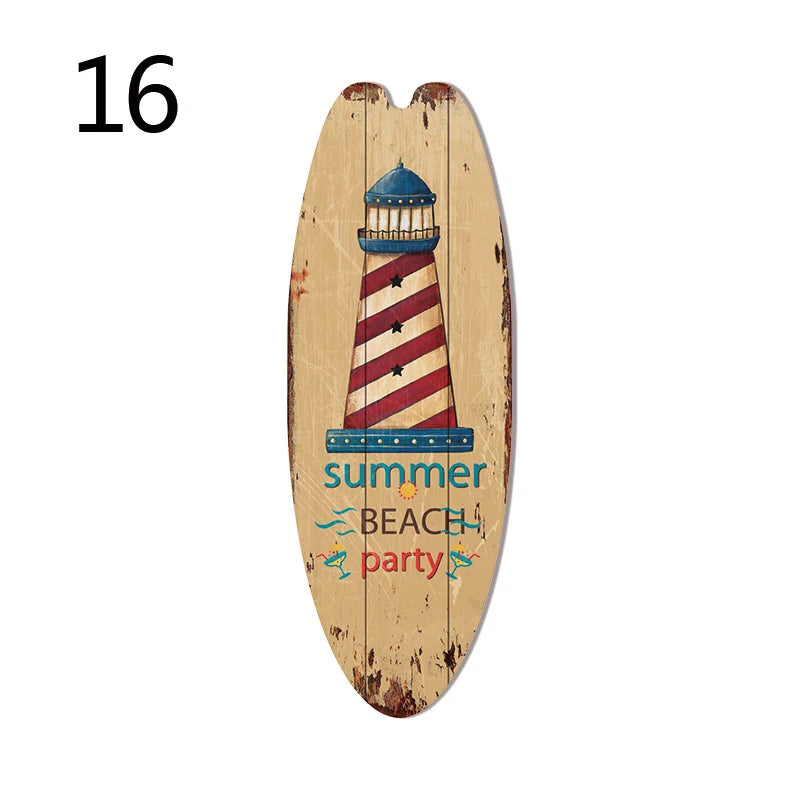 Retro Surfboard Wall Sign
