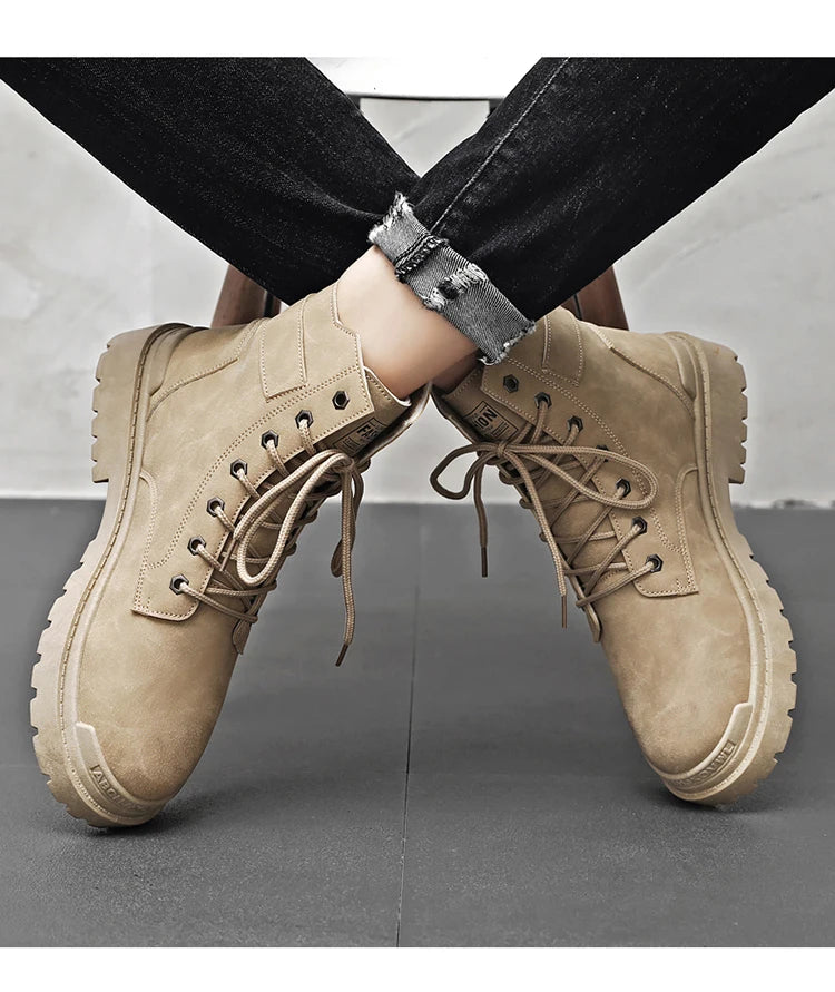 Men's Winter Boots Offer Safety Work Shoes Mens Shooes Men Motorcycle Boot Ankle Snow High Military Man Tactical Army Working