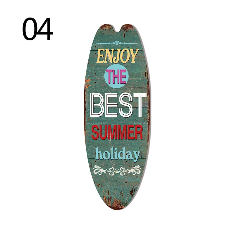 Retro Surfboard Wall Sign