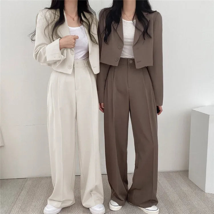 New Spring and Autumn Casual British Style Suit Women's Fashion Pants Suit