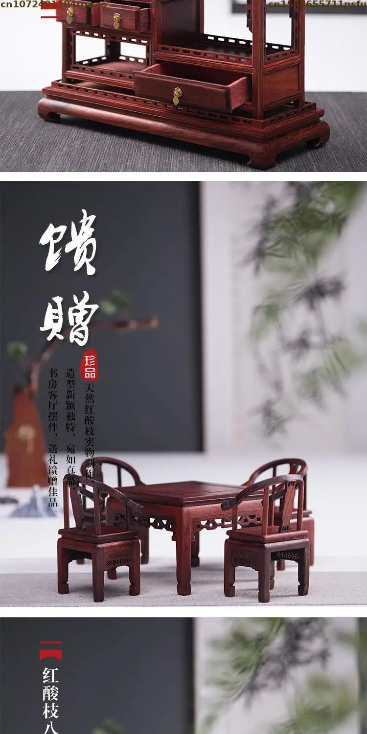 Miniature Antique Furniture Mini Table Models Chinese Handicrafts Doll Houses TV Movie Photographed Scene Retro Furniture Props