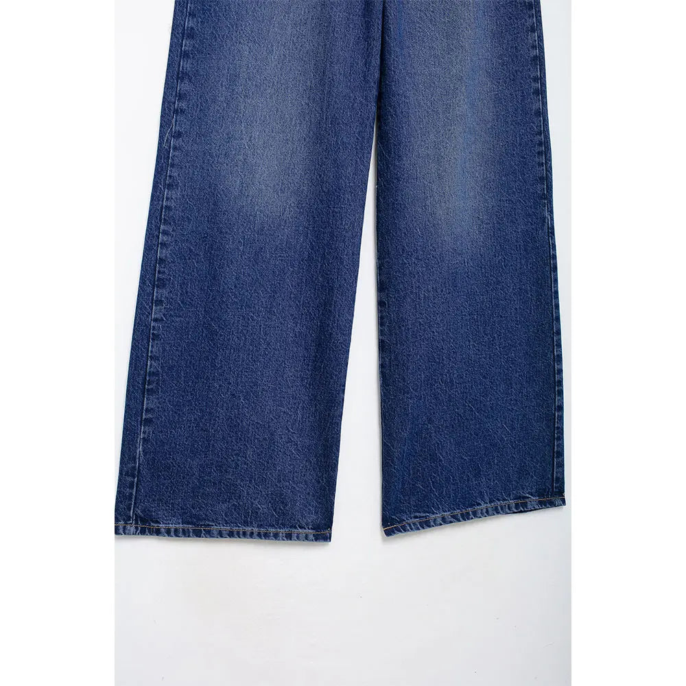 DUOPERI Women 2 piece sets Denim Waistcoat V-Neck Sleevele and Wide Leg Denim Long Trousers Suits Female Chic Lady Casual Outfit